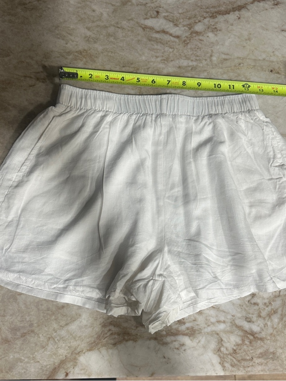 Rhythm. White High-Waist Elastic Shorts